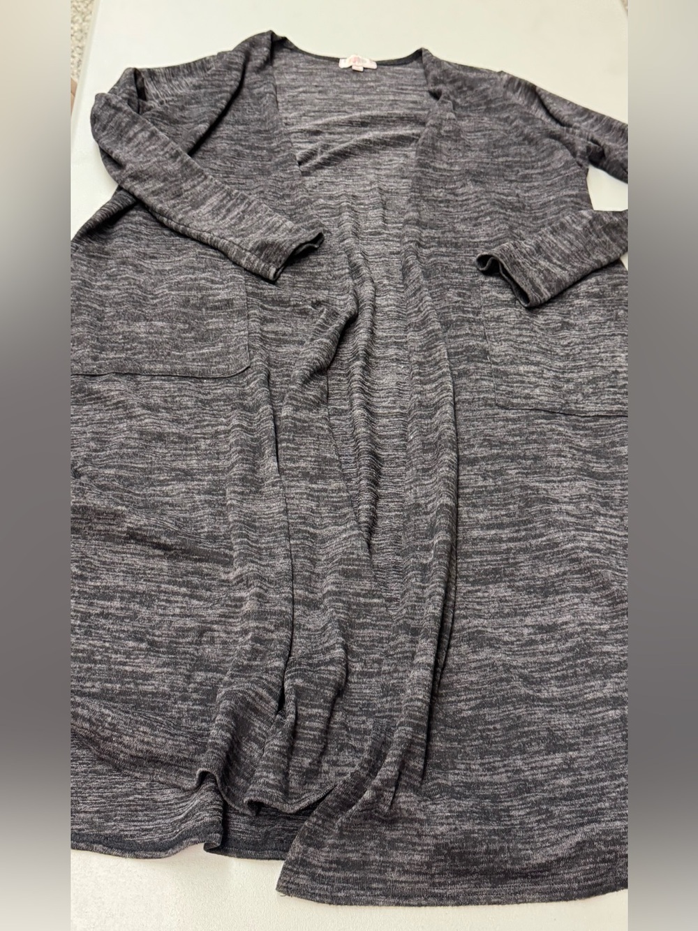 LuLaRoe Heathered Charcoal Gray Open-Front Cardigan